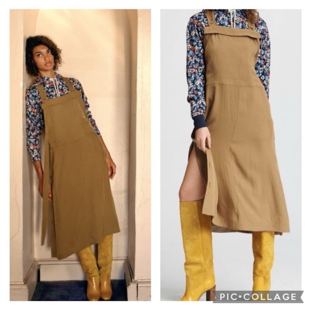 Rag & Bone Adrian Apron Jumper Dress Pinafore Brown/Green M